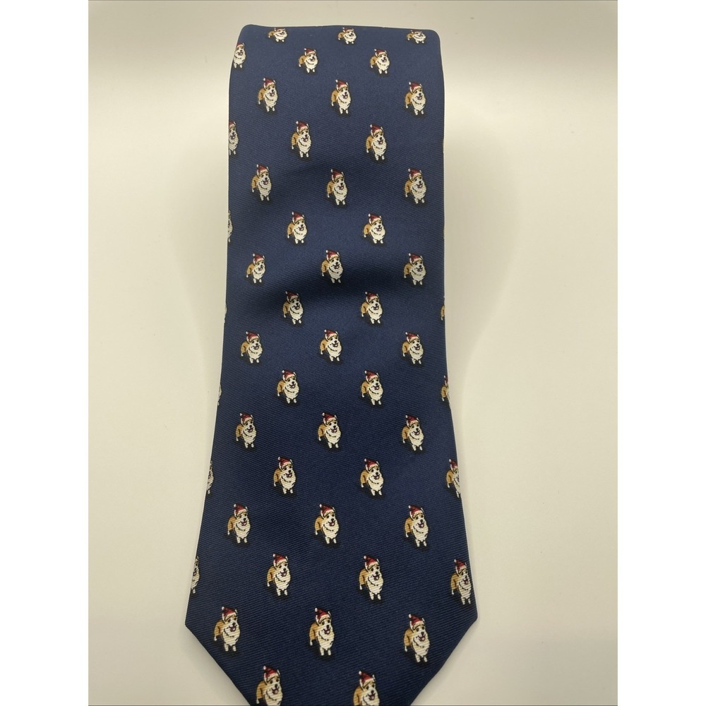 Christmas Tommy Hilfiger Neck Tie Santa Dog‎ Design
